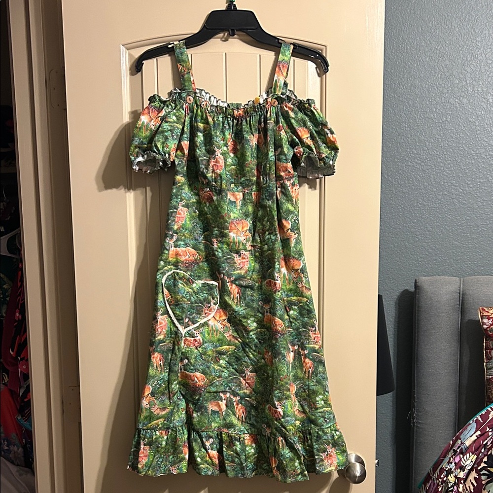 Bernie Dexter Green Forest Print Midi Dress